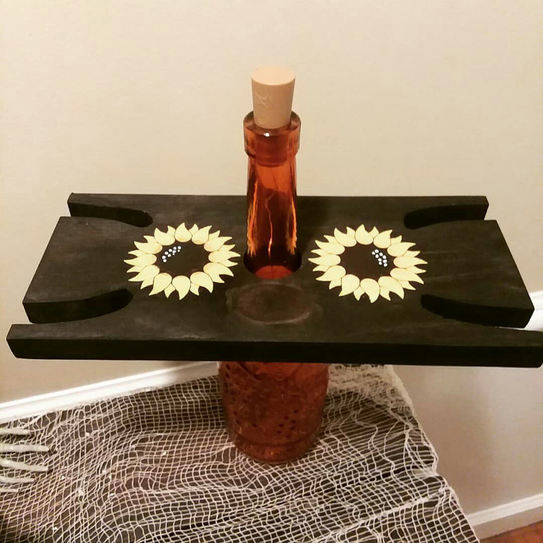 Wine bottle and wine glass holder