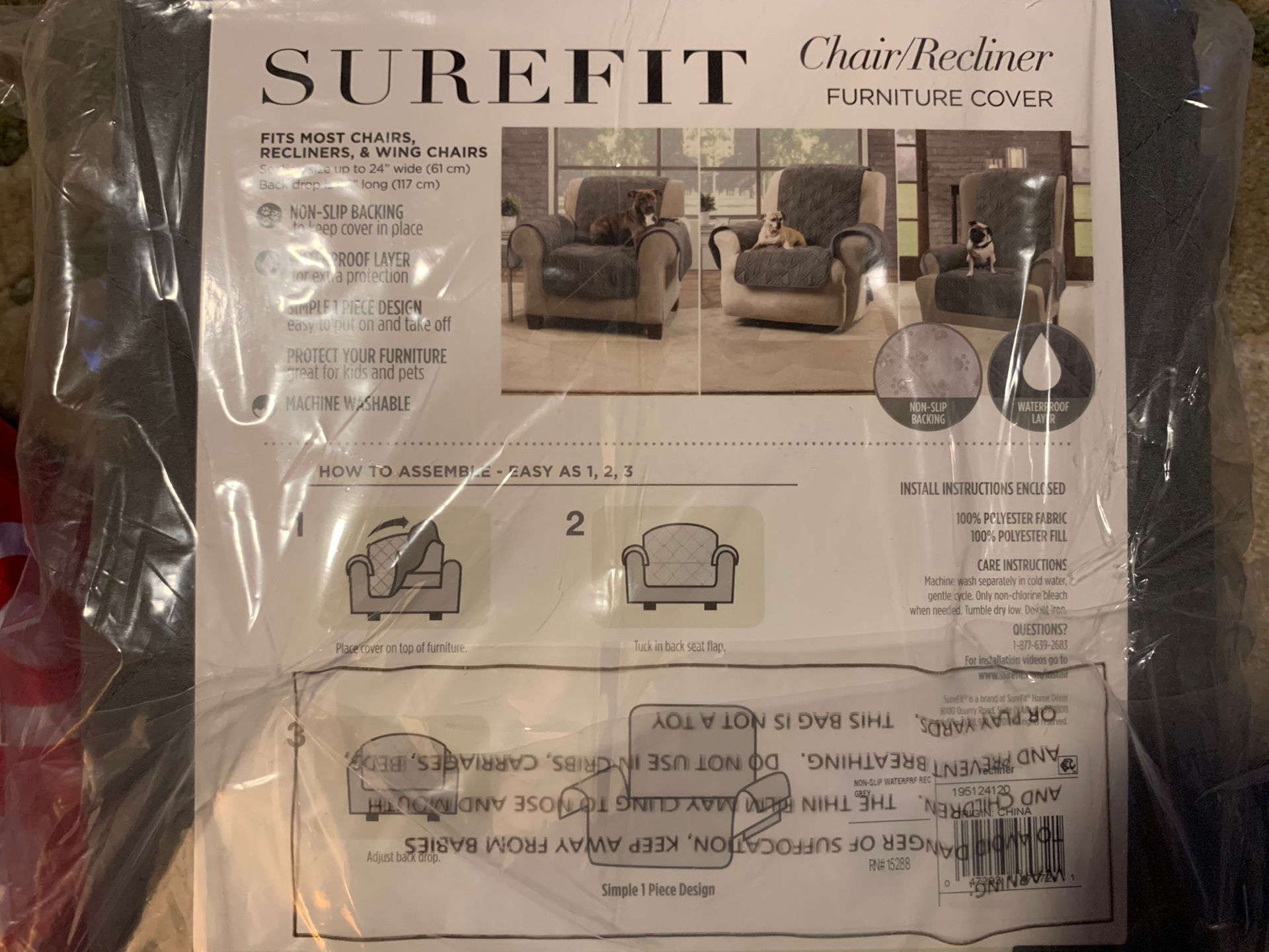 SURE FIT CHAIR/RECLINER COVER