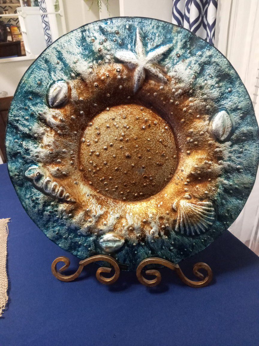 Seashells Decorative Plate And Stand