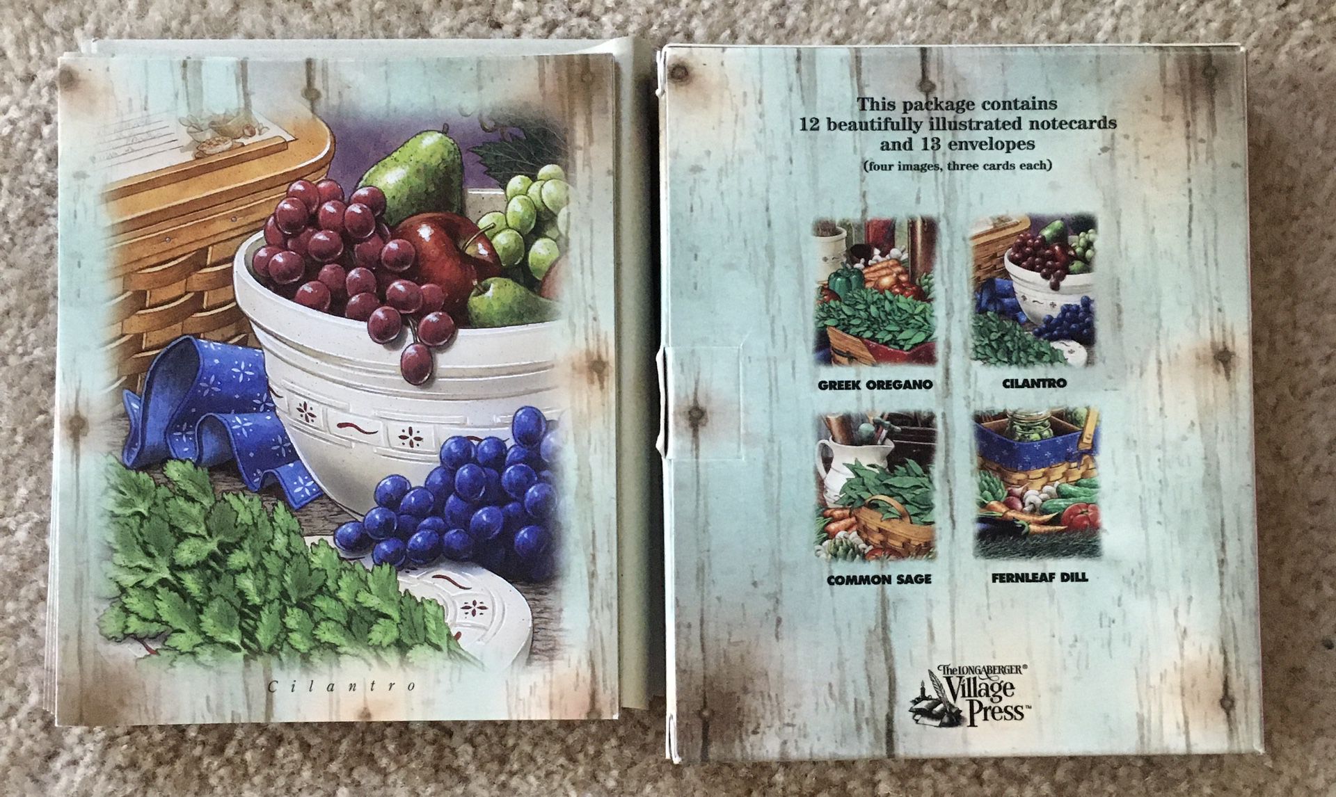 Longaberger GREENHOUSE SERIES II Note Cards