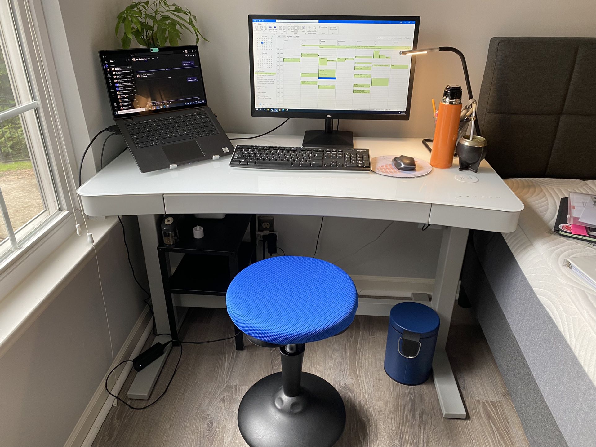 Vari Essential Active Stool - Adjustable Ergonomic Standing Desk Chair - Wobble Office Chair w/ 360-Degree Motion - Memory Foam Cushioned Stool - Full