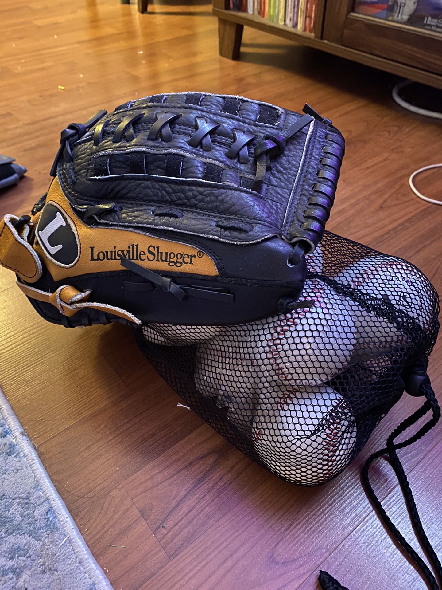 Never Used Baseball Glove And Ballsack 
