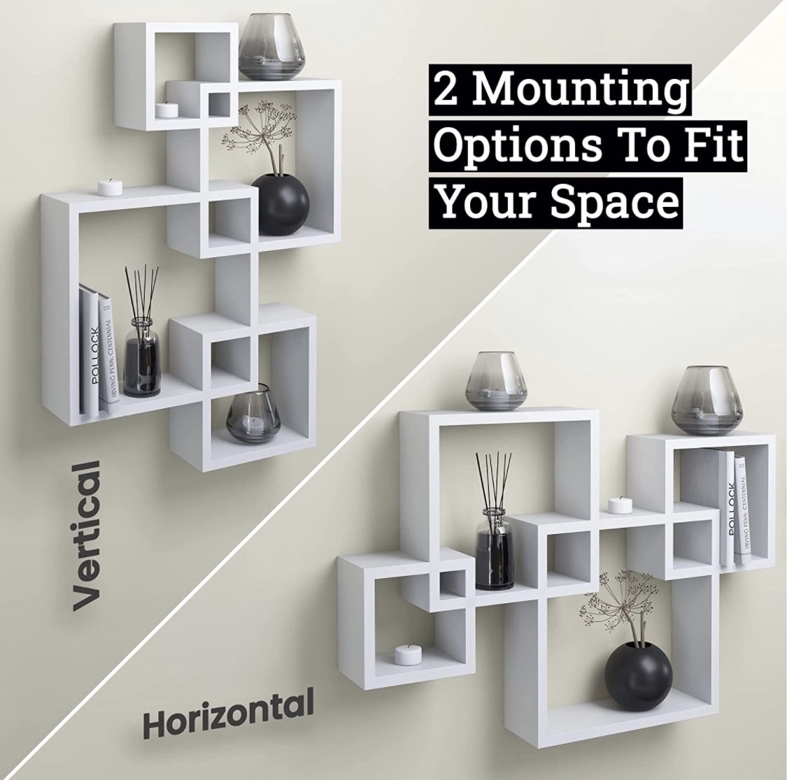 Floating Intersecting Cubes Wall Shelf