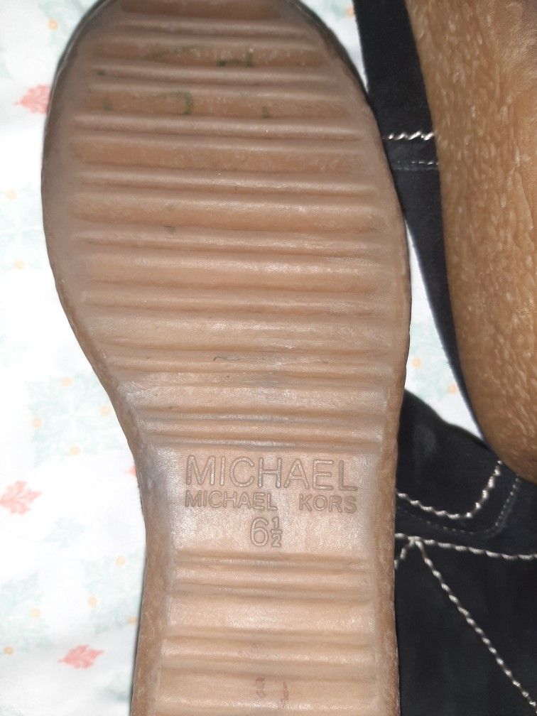 Michael Kors Black Suede Wedge Boots