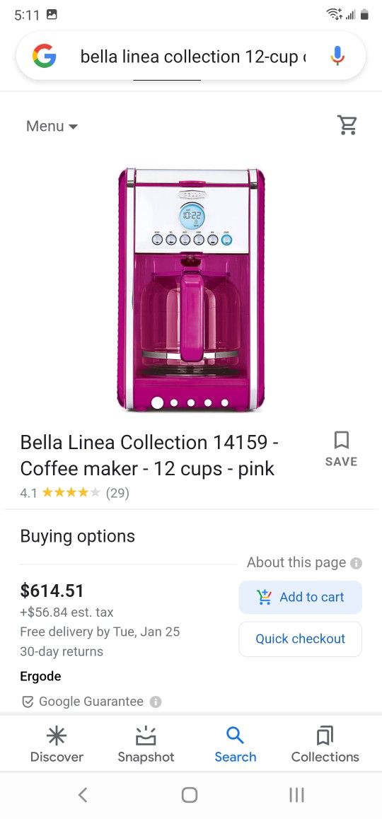 Bella Linea Collection 12-cup Programmable Coffee Maker