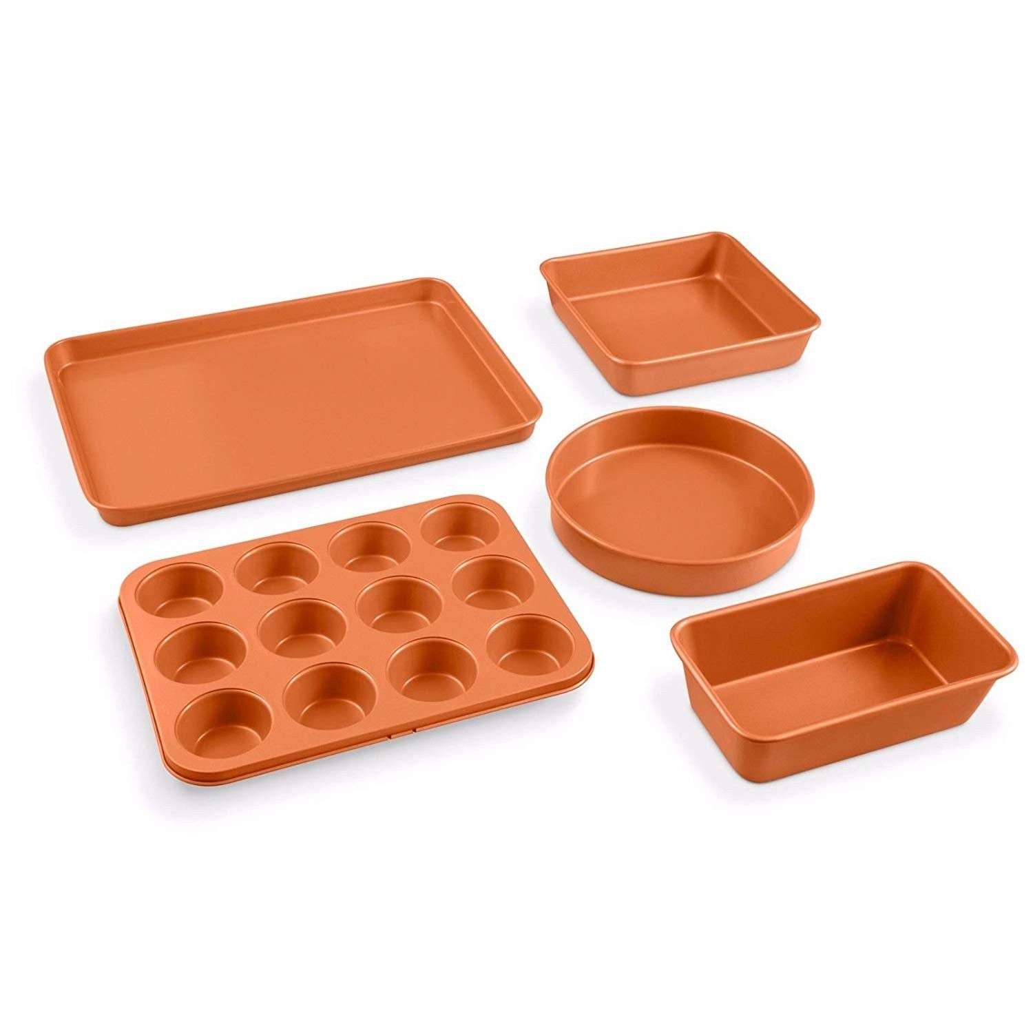 20 Piece All in One Kitchen Cookware + Bakeware Set with Nonstick Durable Ceramic Copper Coating