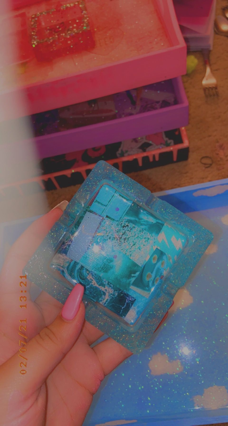 A Blue Cloud Rolling Tray