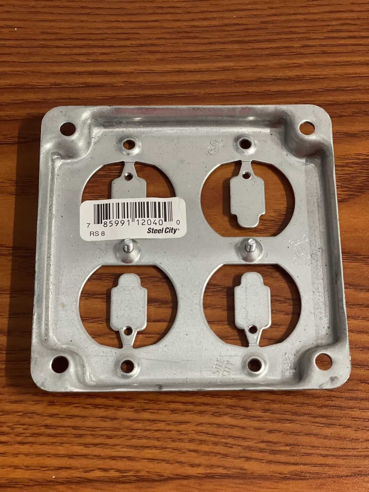 PACK Steel City RS-8 4" Square Exposed Work Cover Duplex Receptacle Raised