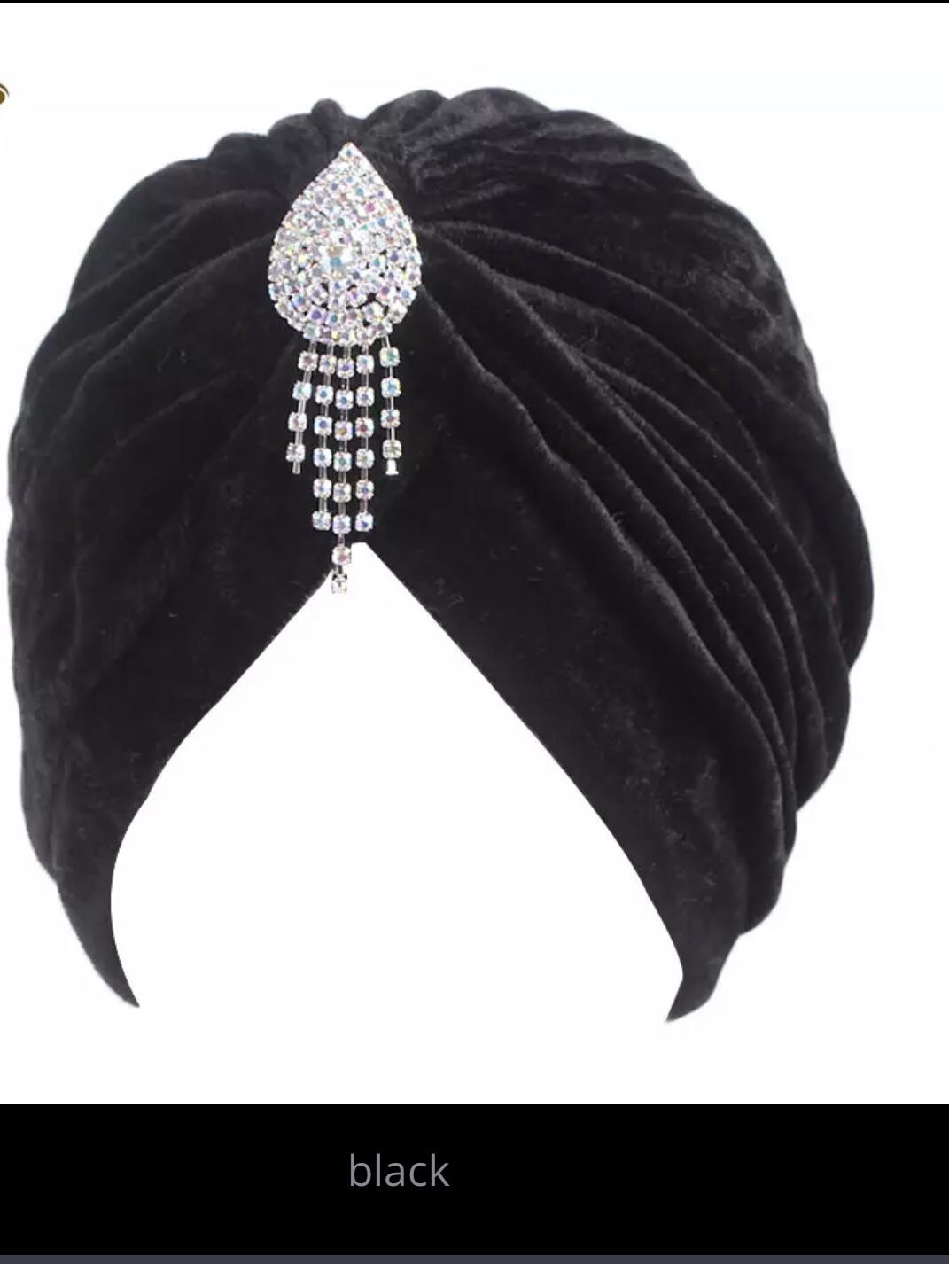 Black brooch turban