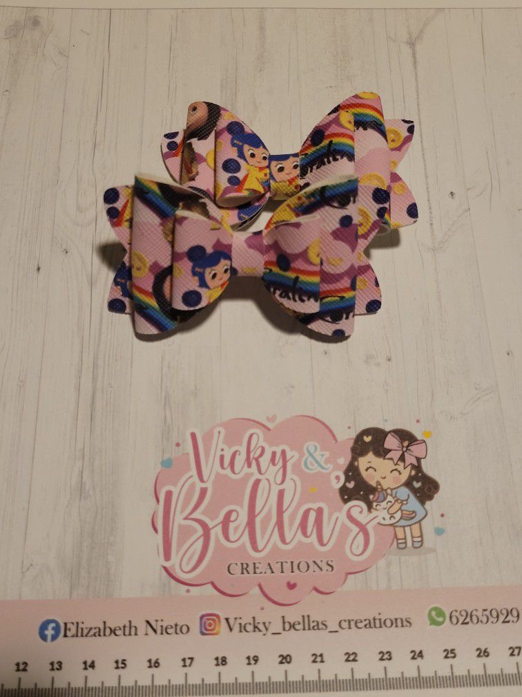 Small Pigtail Hairbow Pairs Handmade