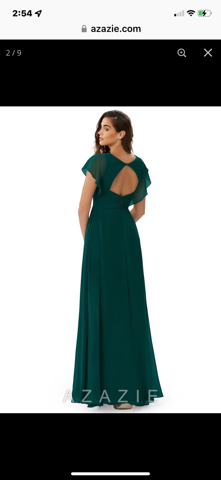 Azazie Bridesmaids Dress Green Size 12