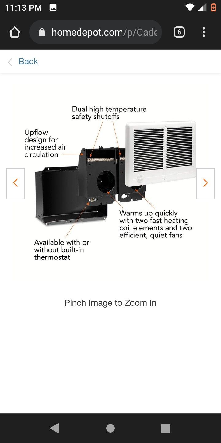 Brand New Cadet High Output Fan Forced Heater