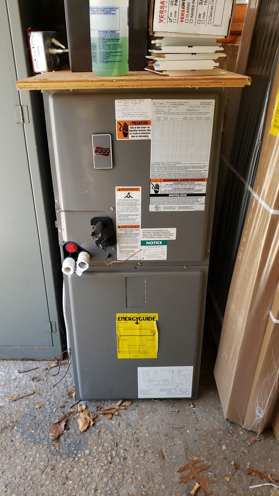 A/C unit with 3 1/2 ton condenser