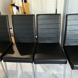 4 Black Dining Chairs Thumbnail