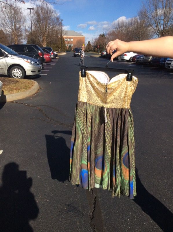 Gold Sequin Peacock party dress