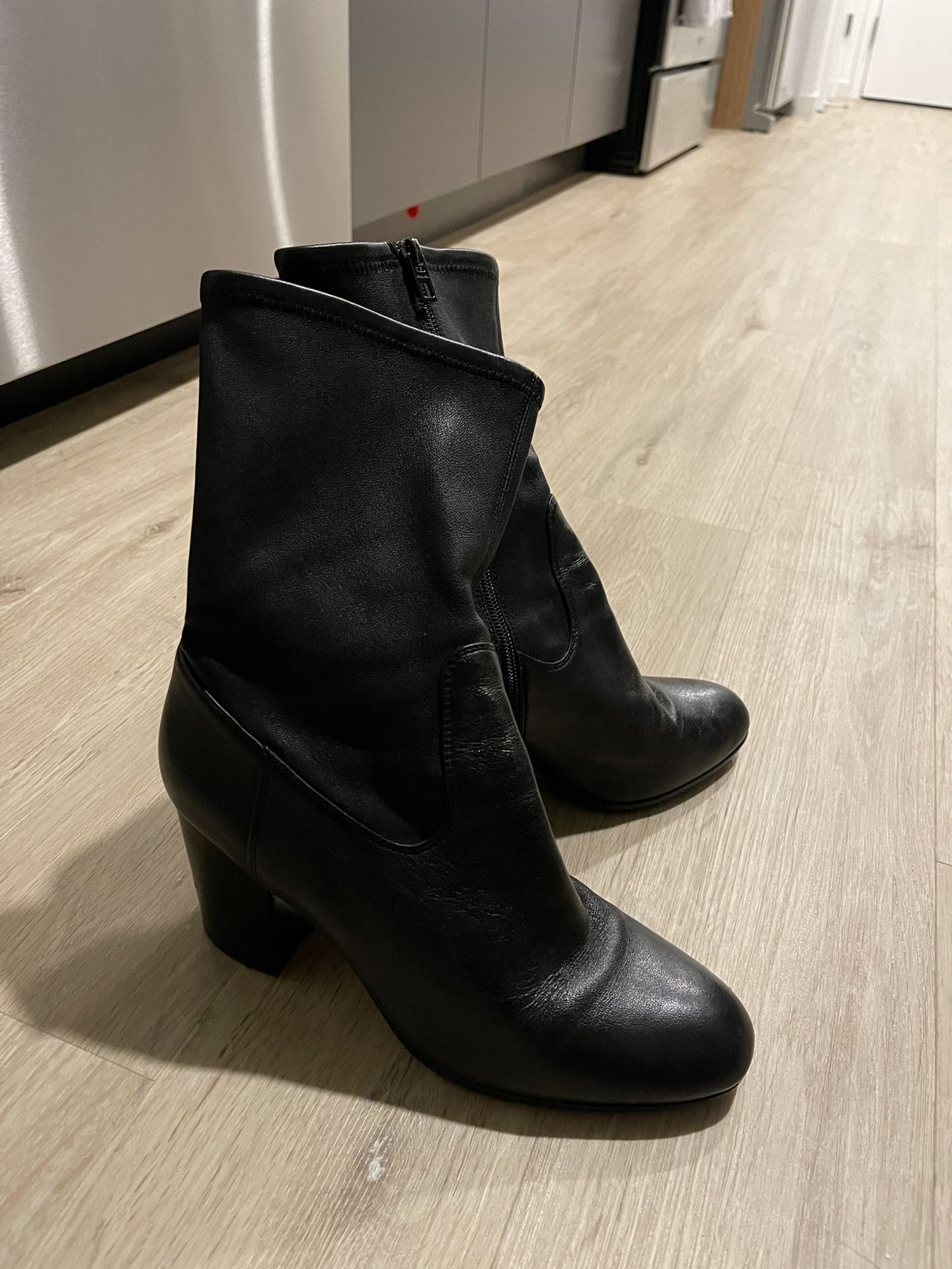 Coach Black Leather Ankle Boots