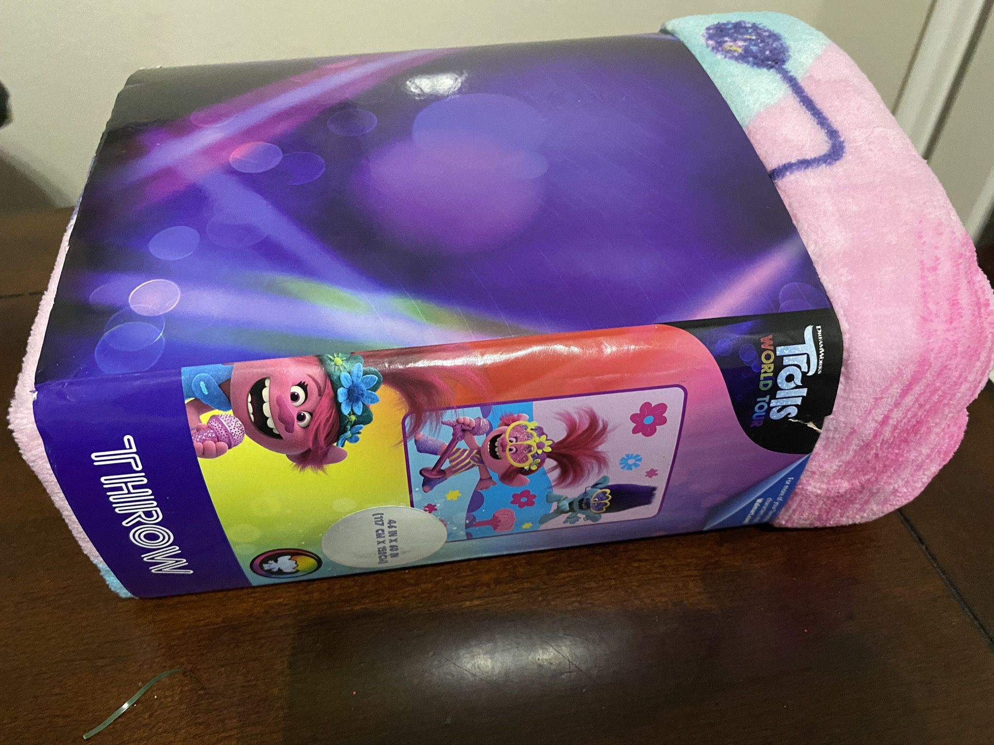 Trolls World Tour Kids Microfiber Coral Fleece Throw, 46"x60"