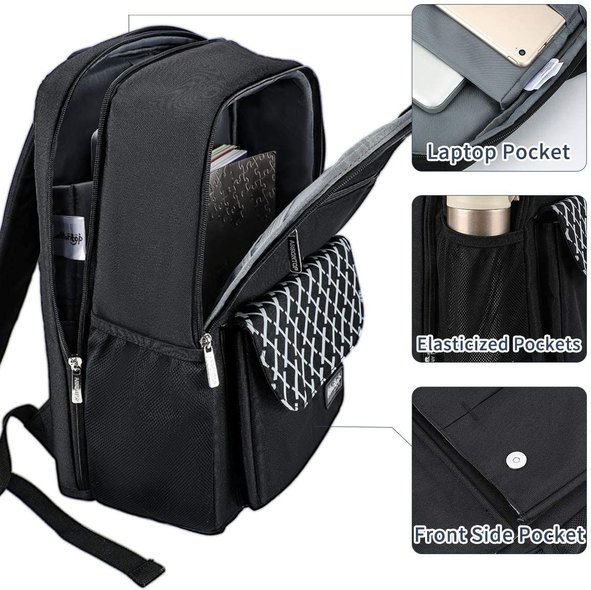 Waterproof Backpack Travel College Bookbags Fits 15.6 inch