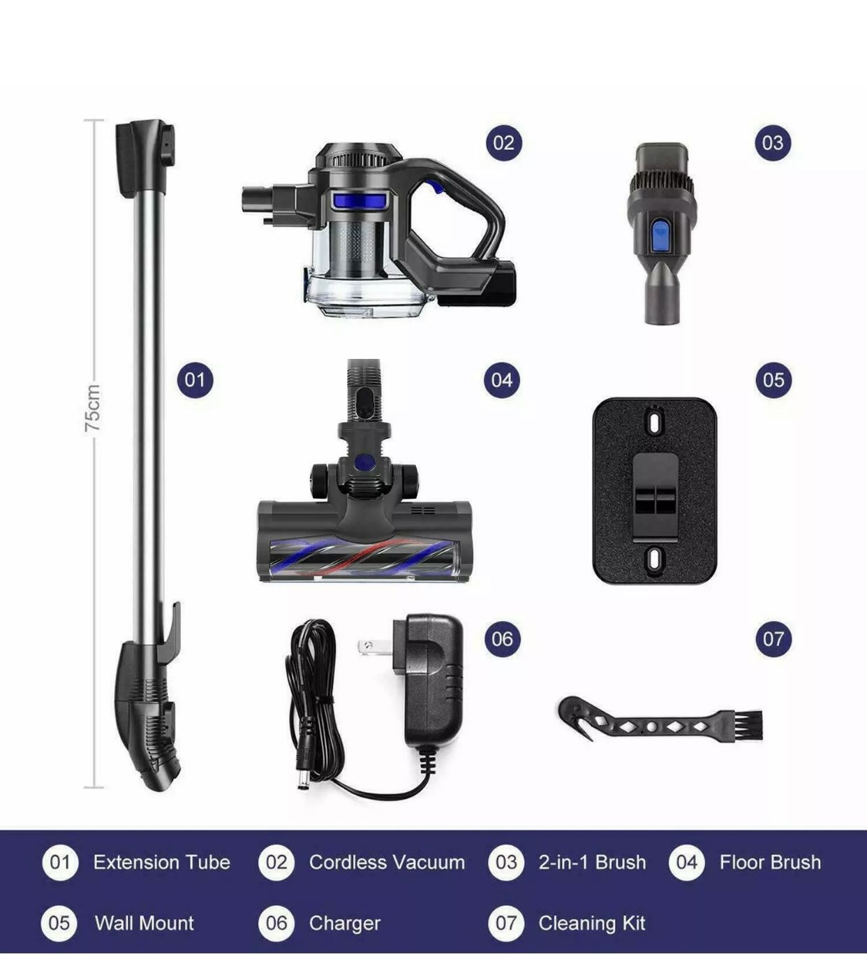 MOOSOO XL-618A Cordless Vacuum 10Kpa 4 in 1 Stick Vacuum Cleaner F Carpet Floor