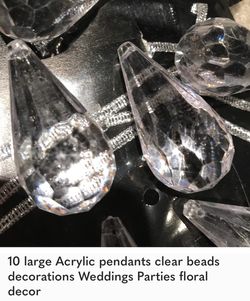 10 Large Acrylic Beads For Decor 2”x1”  Thumbnail