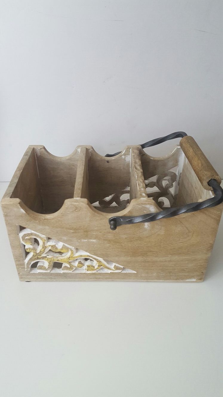 Wooden distressed letter organizer