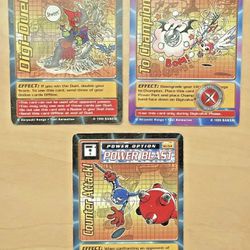 1999 DIGIMON CARD BANDAI Counter Attack To Champion Digi-Dual Lot of 3 Thumbnail
