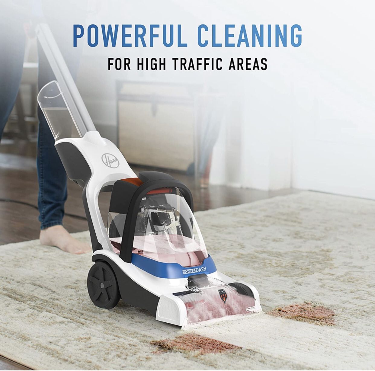 NEW! Hoover PowerDash Pet Compact Carpet Cleaner, Lightweight, FH50700, Blue