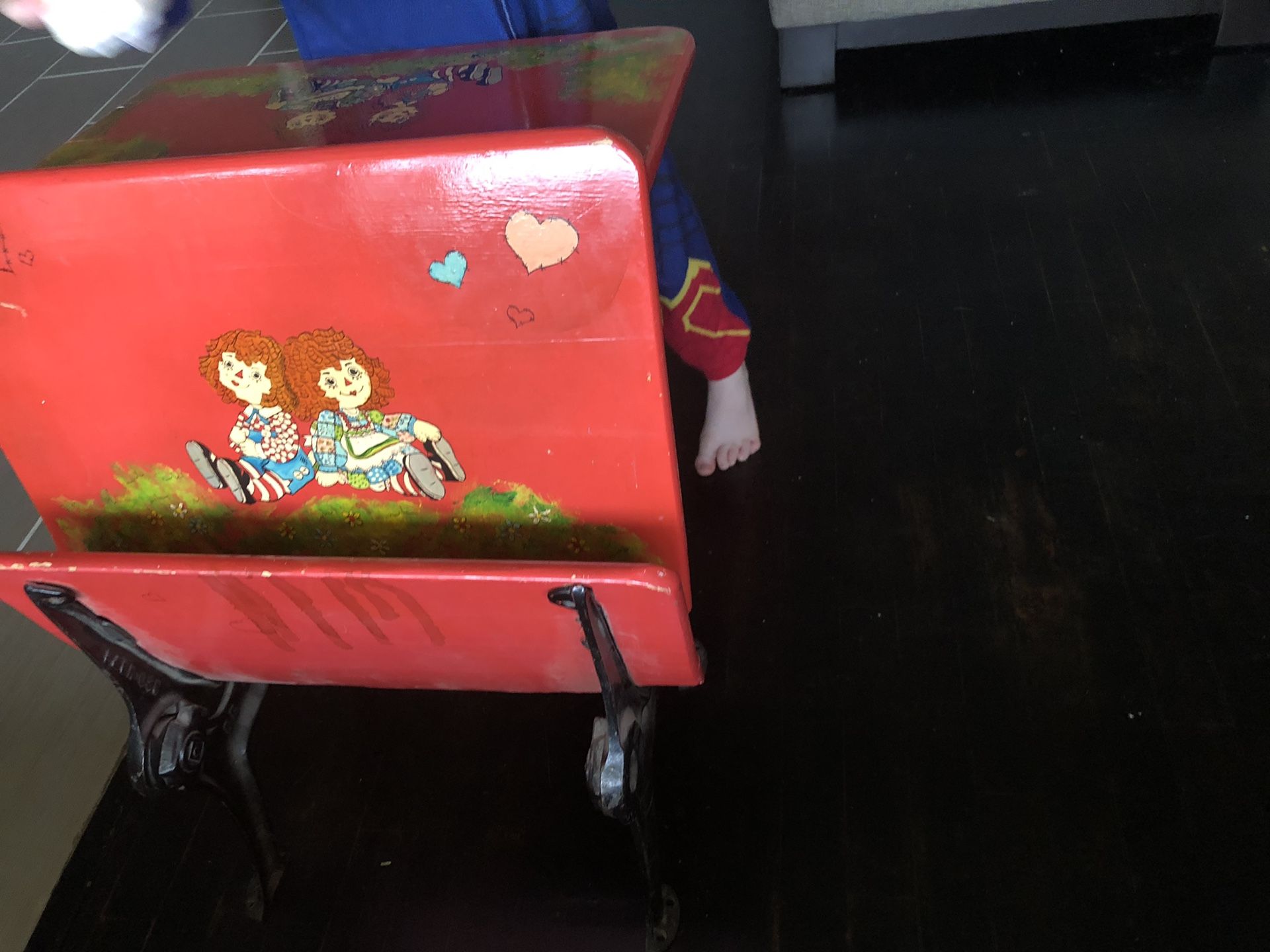 Antique hand painted folding chair/table
