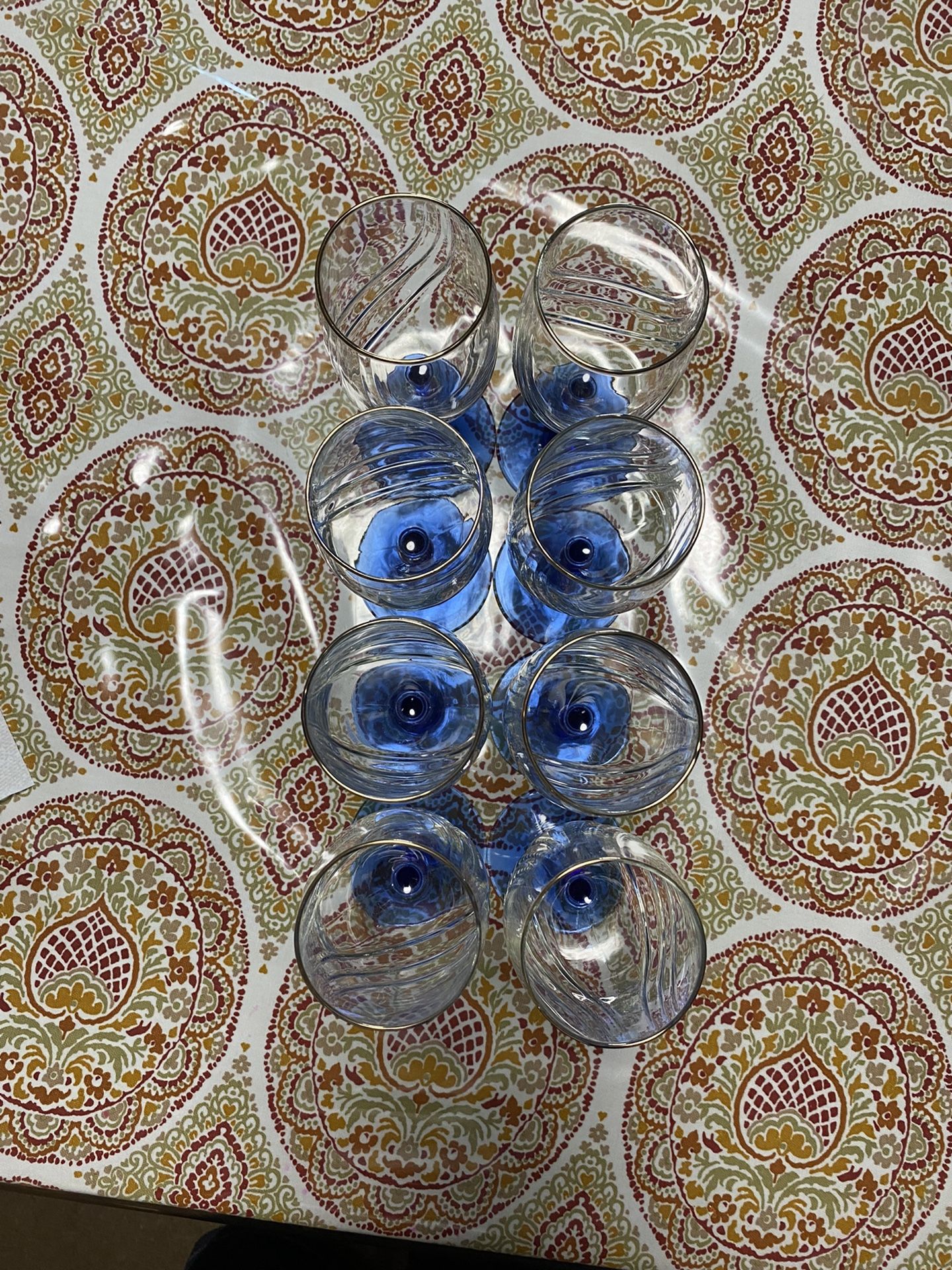 Vintage Crystal D'Arques Durand Ruby Red Clear Stemmed Diamond Pattern 8" Wine Glasses Set of 12