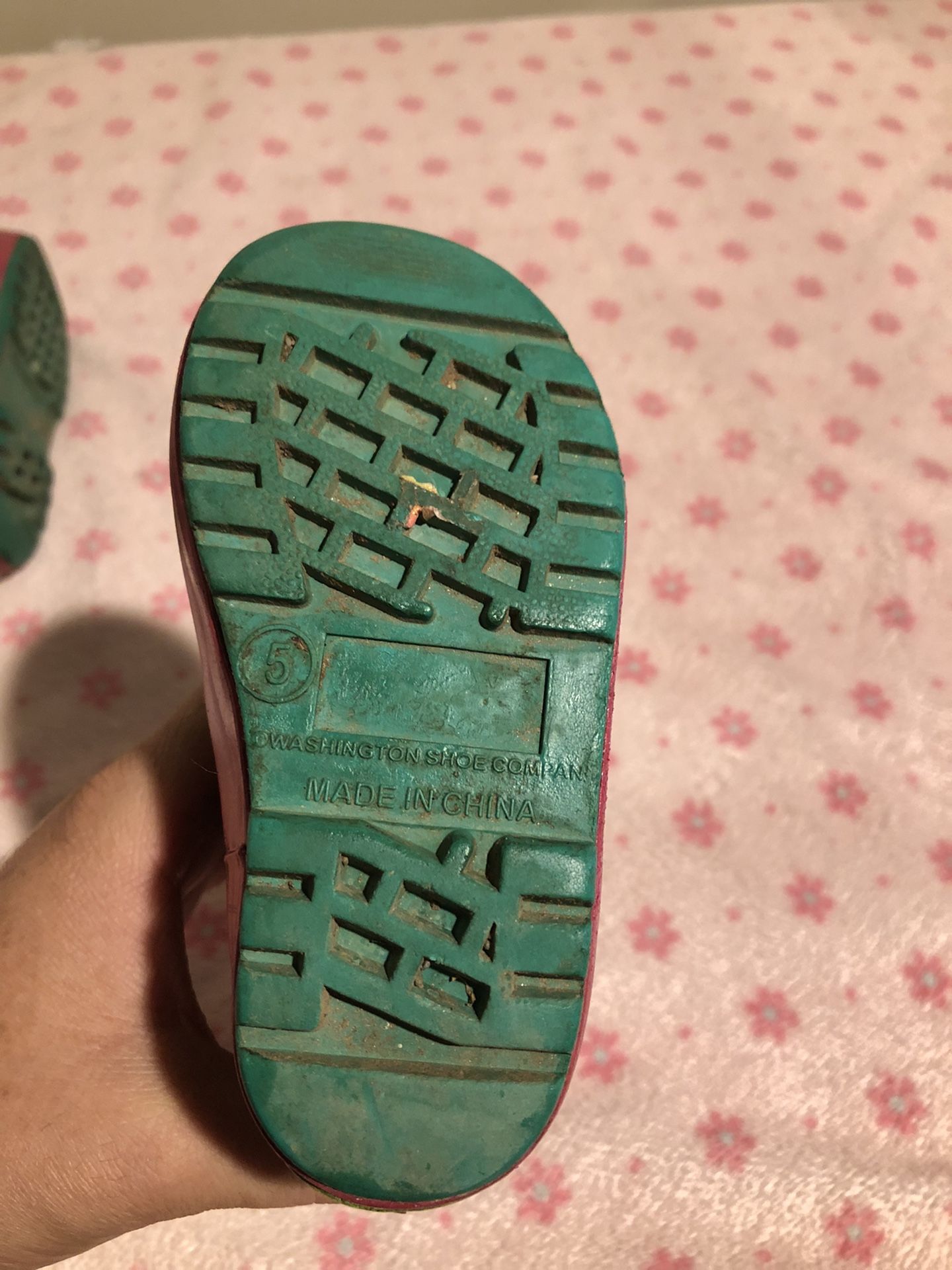 Girls Toddler Rain Boots, Size 5
