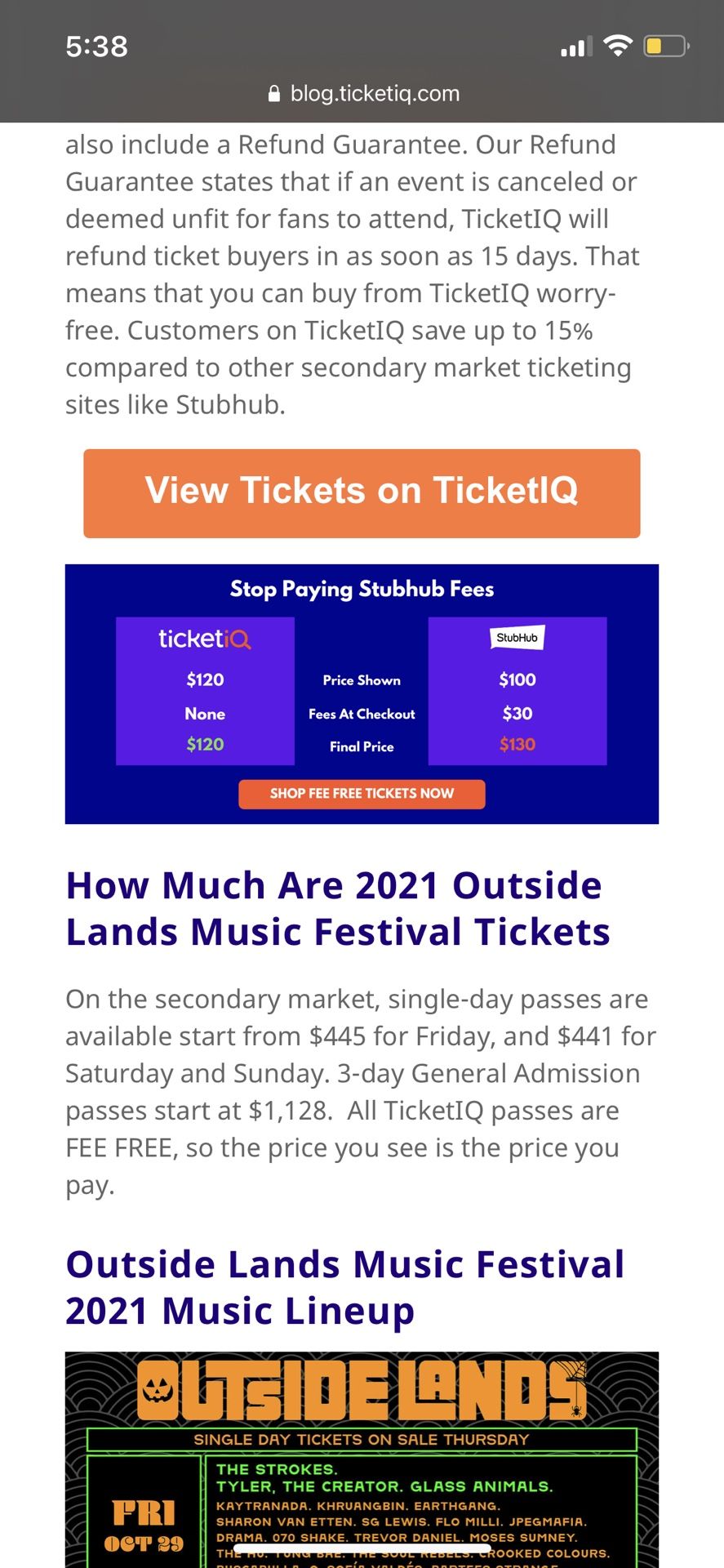 3-day Pass Outside lands 2021