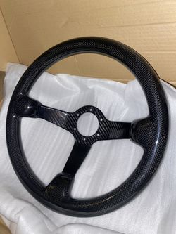 Full Carbon Steering Wheel (350mm) 350z Parts, G35 Parts, Civic Parts  Thumbnail
