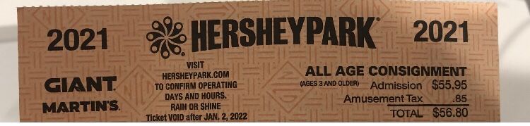 Heshey Park Ticket