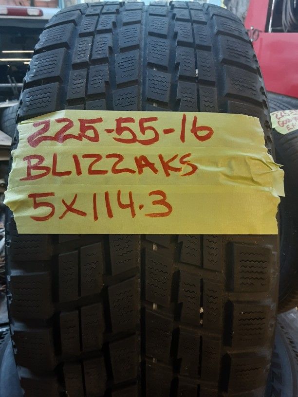 2 Snow Tires On 5x114.3 Steel Wheels