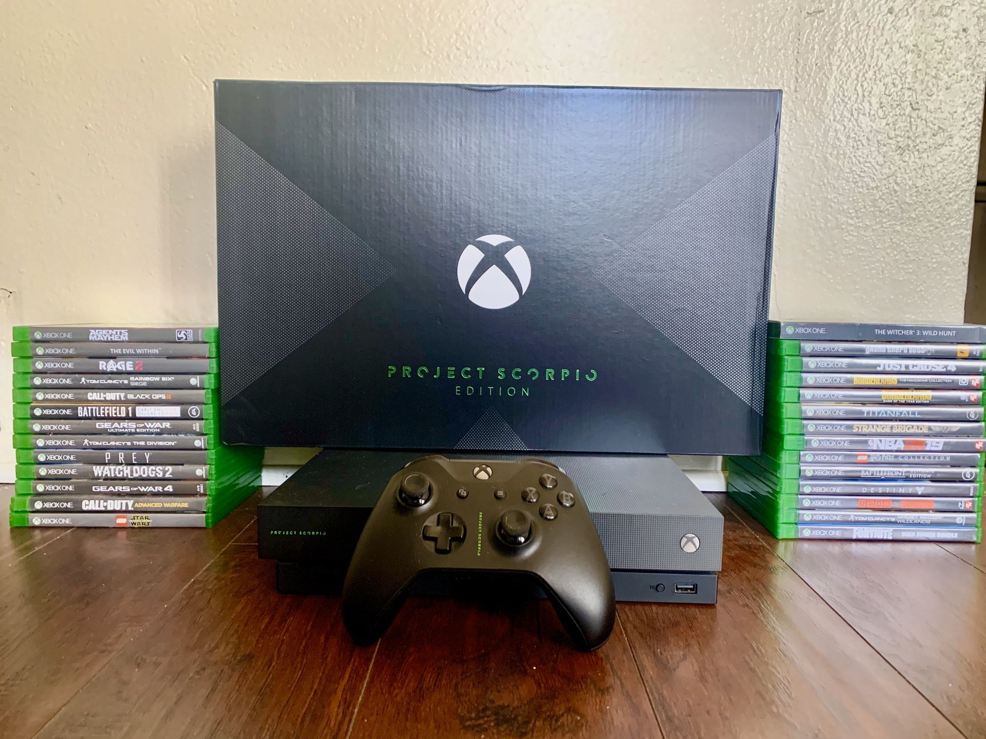 Xbox One X Scorpio Edition 4K with 27 Games 1 month of gold