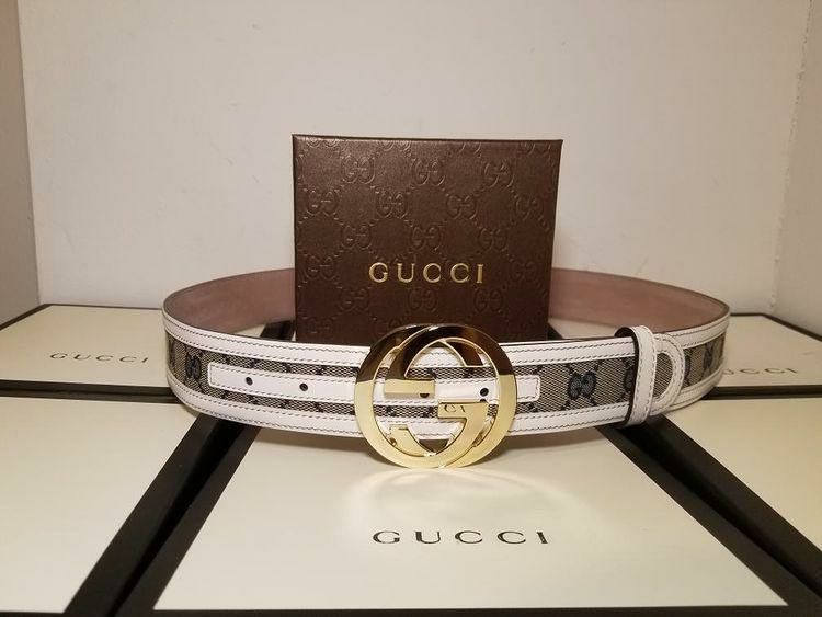 Gucci Supreme White/ Blue Authentic Belt