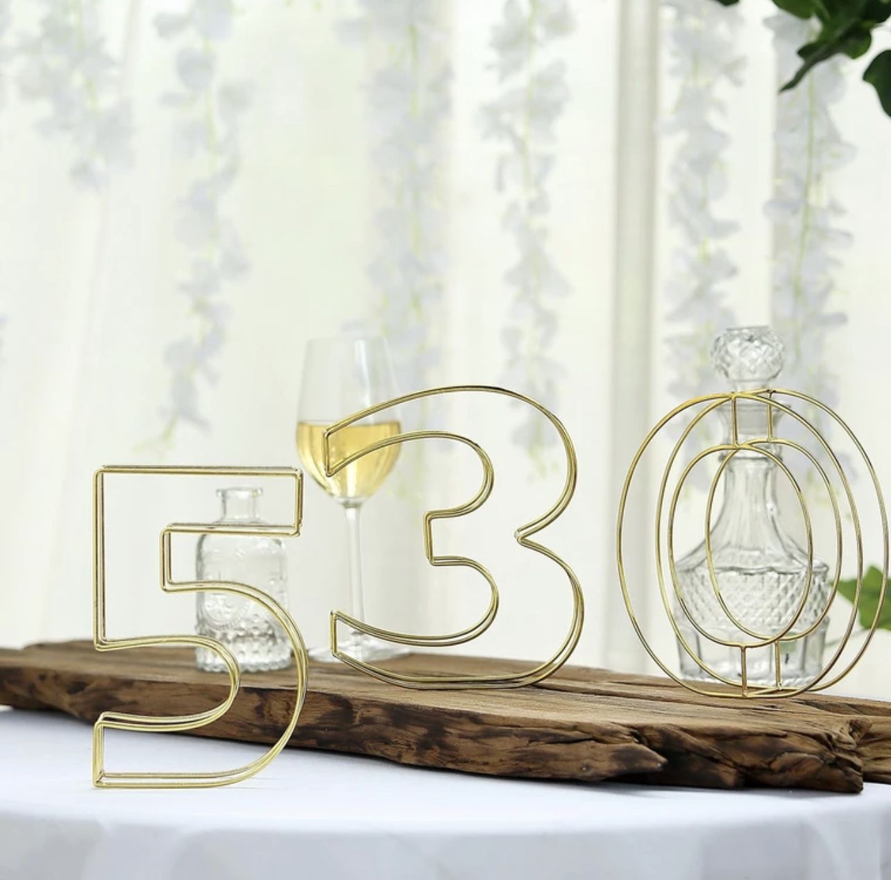 Gold Metal Wire Table Numbers