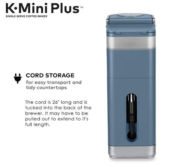 Keurig K-Mini Plus Coffee Maker, Single Serve K-Cup Pod Coffee Brewer, Comes With 6 to12 Oz Brew Size, K-Cup Pod Storage, and Travel Mug Friendly