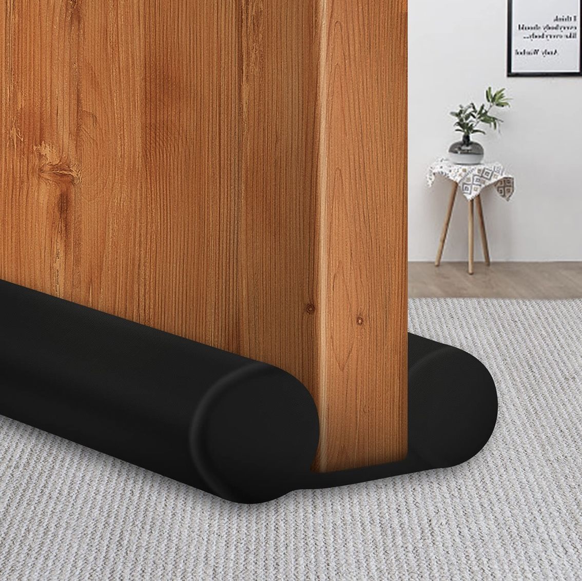 MAXTID Door Draft Stopper 34 Inch Fits Door Gaps up to 1.8 Inch. Black Cover