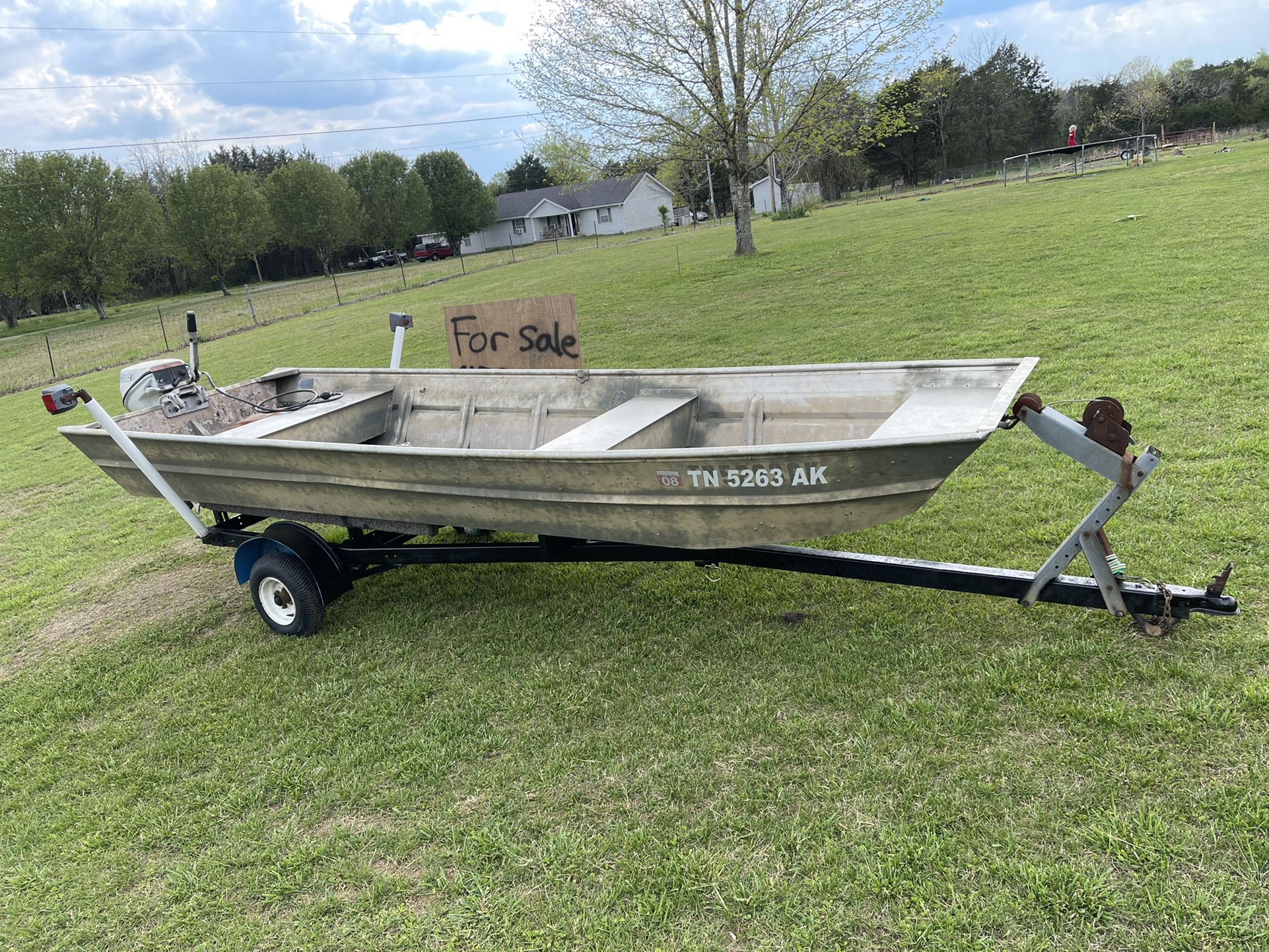 14 Jon Boat With Motor And Trailer