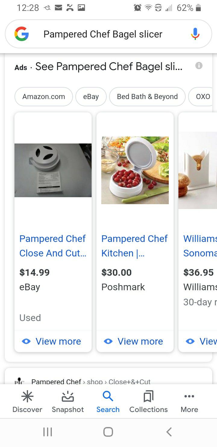 Pampered Chef Close & Cut Food Cutter Cut Bagels, Fruits, Veggies, Chicken Breasts & More