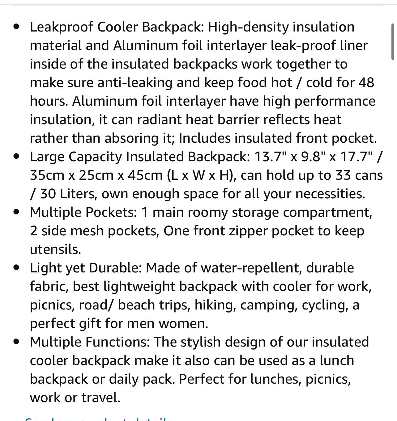 NEW Insulated cooler backpack