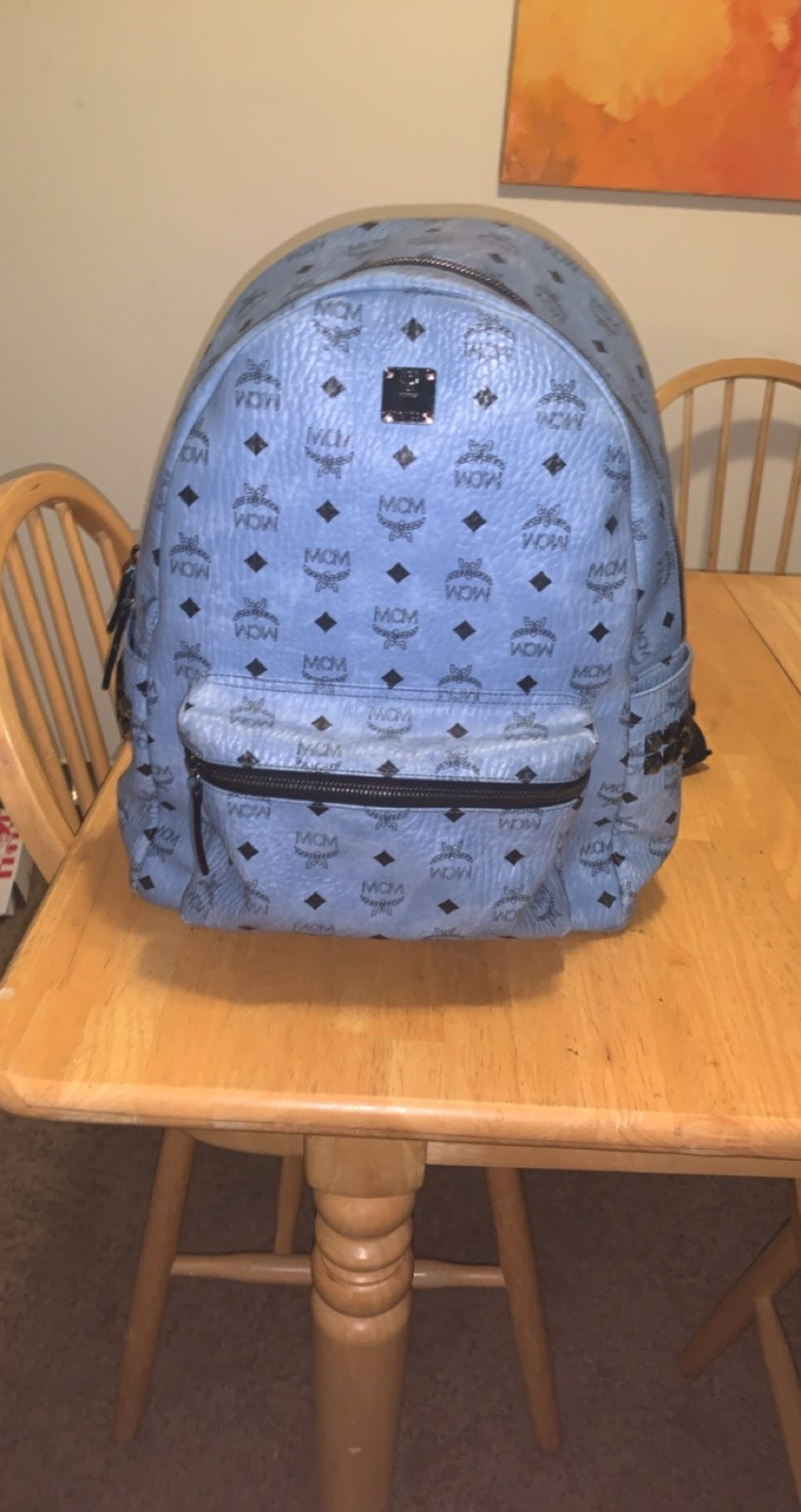 MCM LARGE MENS BACKPACK (LIGHT BLUE)