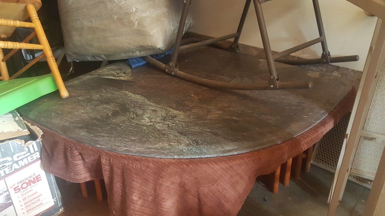 Marble Top Pie Shaped Coffee Table