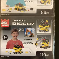 Cool Builders Deluxe Forklift, Digger & Roller Lot Of 3 Thumbnail