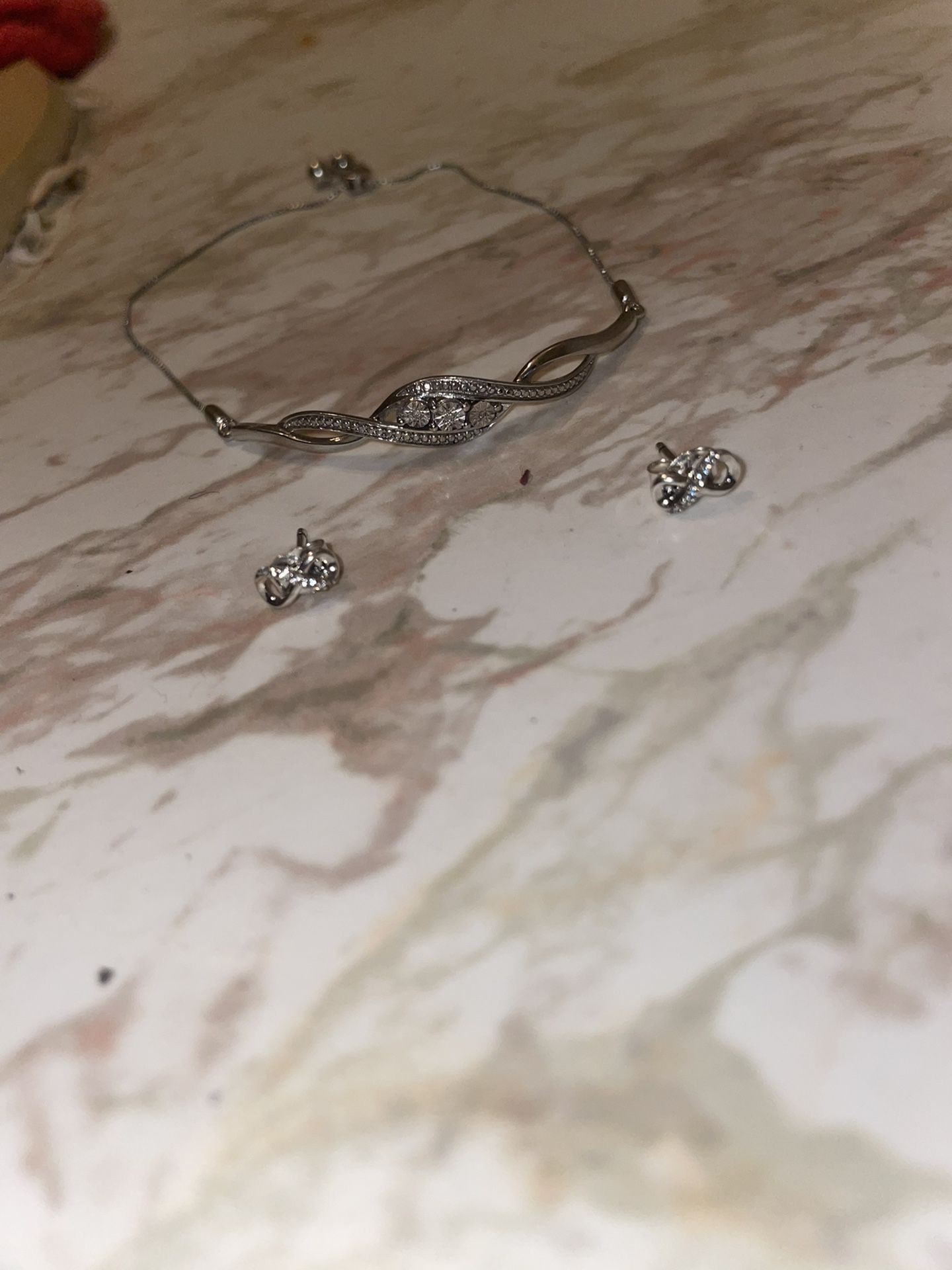 Pandora Bracelet And Ring Diamond Set