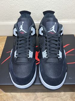 Air Jordan Retro 4 Black Canvas  Thumbnail
