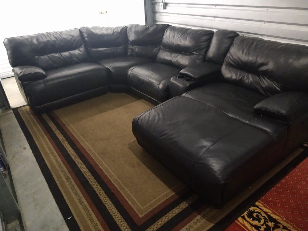 SOFA GENUINE 100% REAL LEATHER RECLINER ELECTRIC.. DELIVERY SERVICE AVAILABLE 🚚