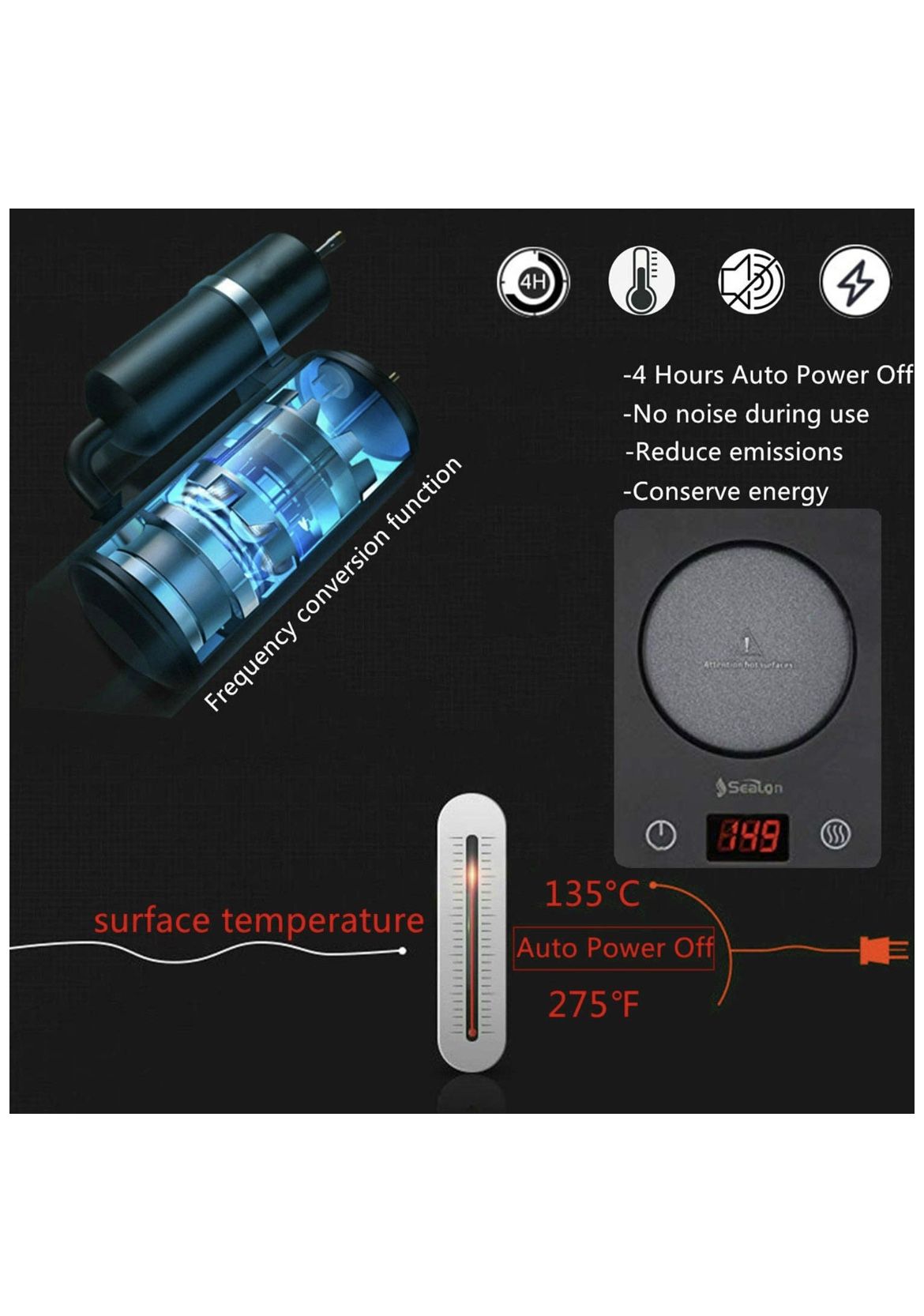 Mug Warmer for Desk with Auto Shut Off Electric Mug Warmer Office Home Desk Use Cup Warmer Plate for Coffee Milk, Tea, Water, Christmas/Birthday Gift