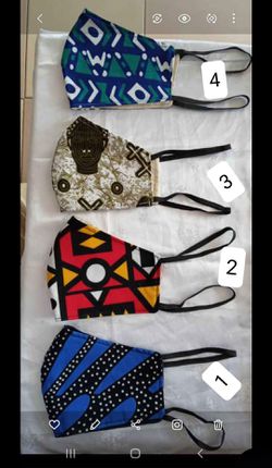 Unisex high quality African print face masks Thumbnail